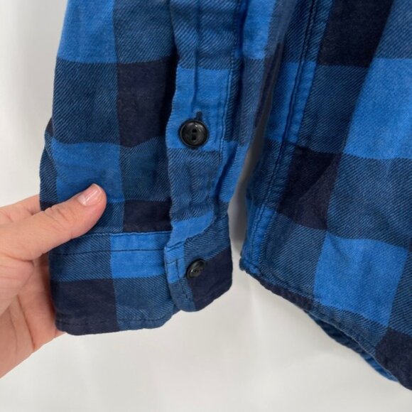 Polo Country Ralph Lauren Plaid Flannel Shirt Blue Black Men's Medium - Picture 4 of 7